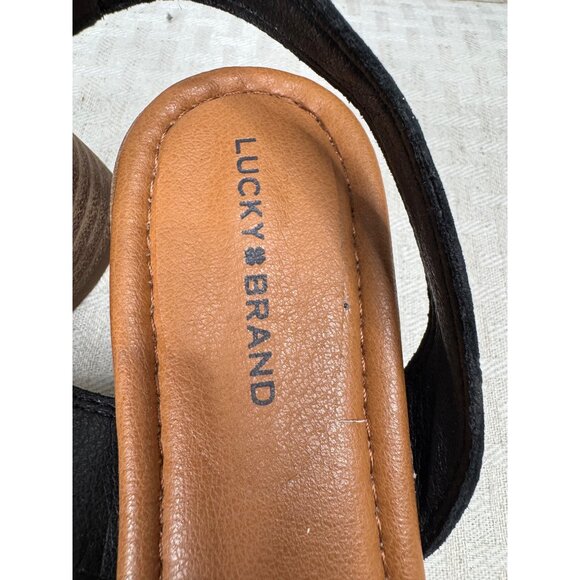 Lucky Brand Rimma D'Orsay Womens Size 8.5M Black Leather Slingback Sandals - Picture 2 of 8